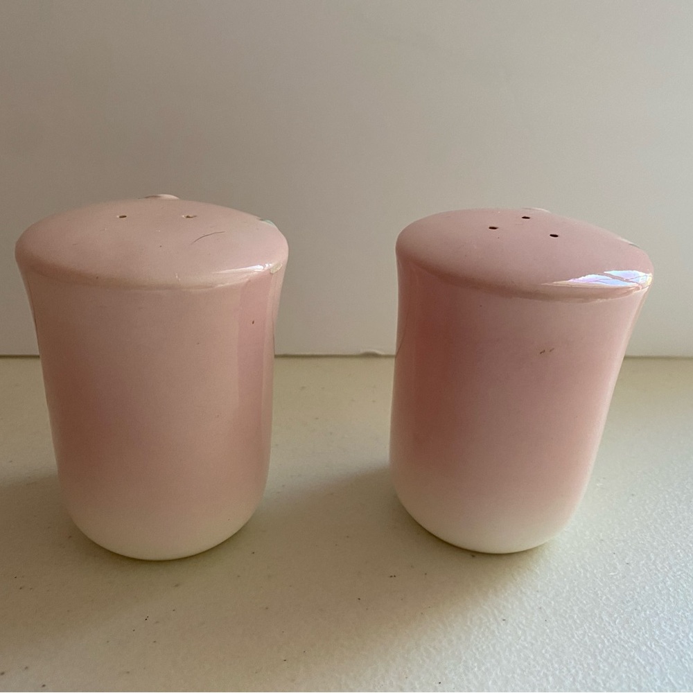 Vintage Otigari Salt Pepper Shakers Fiji Orchid Floral Japan Pink White Green - Picture 5 of 9